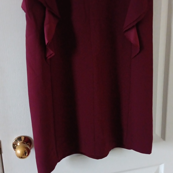 Kate Spade satin crepe flutter sleeve dress NWT Burgundy - Picture 6 of 9